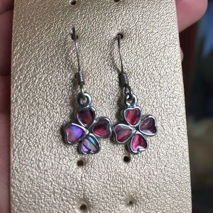 Abalone Shell Clover Earrings